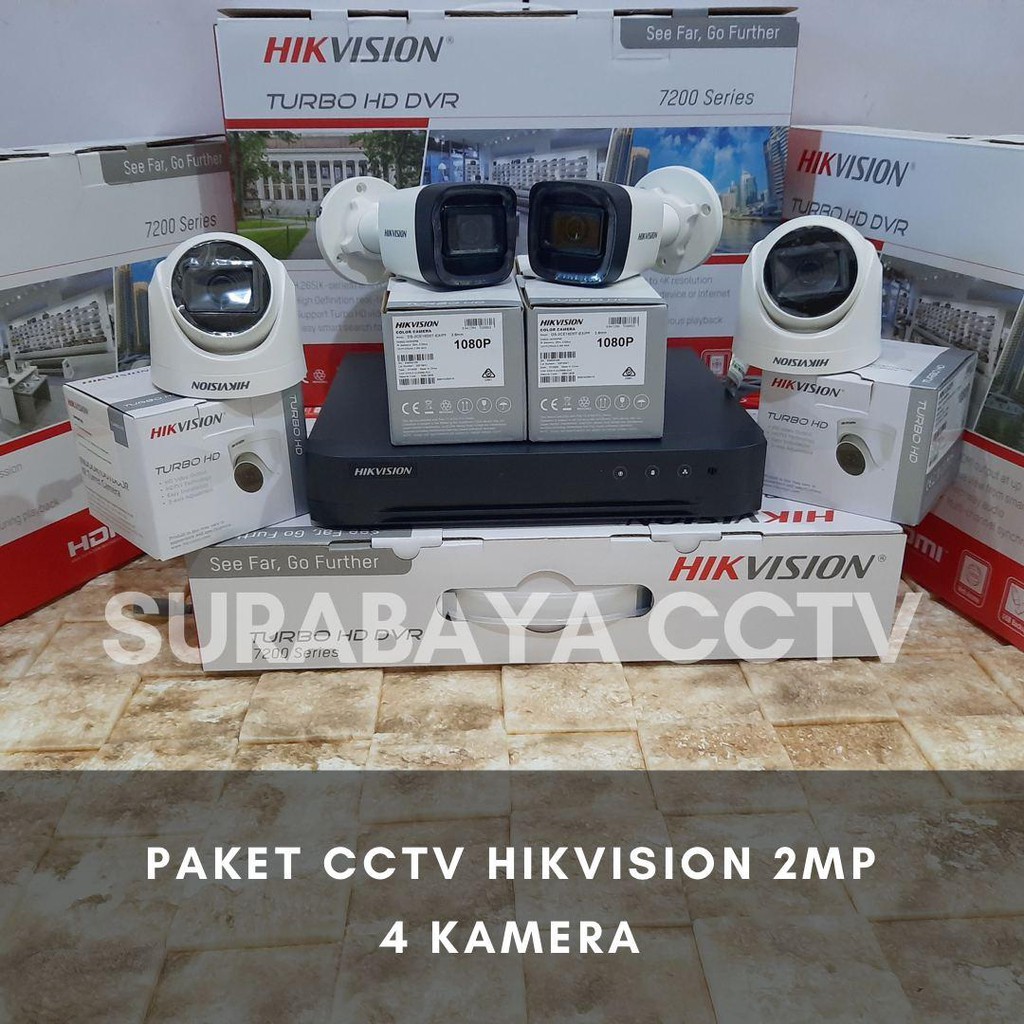 Jual PAKET CCTV HIKVISION 2MP DUAL LIGHT 4 KAMERA TANPA KABEL Shopee