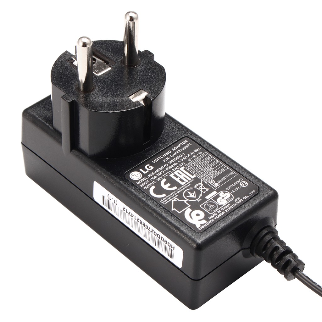 thumbnail image 2 of LG OEM AC Adapter EAY62768607 – 19V 1.3A 25W – For LG IPS Monitors – ADS-40FSG-19 19025GPCU-1 2 of 4