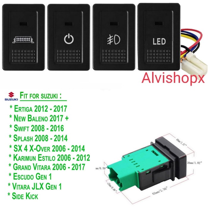 Jual Switch Saklar DRL Foglamp Fog Lamp Suzuki Ertiga Baleno Vitara