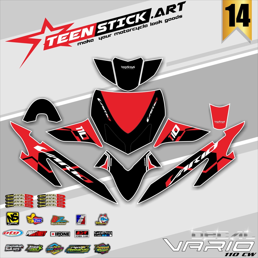 Jual Decal Full Body Vario Karbu Cw Decal Sticker Full Block Honda Vario Karbu Cw