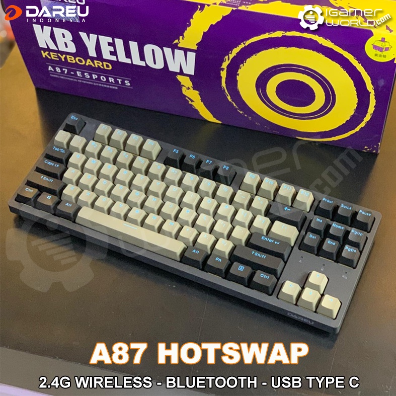 Jual Dareu A87 Hotswap Black Grey 2.4G Bluetooth Mechanical Gaming ...