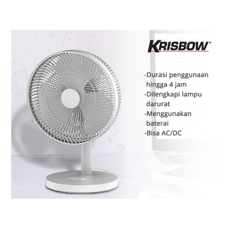 Jual krisbow emergency table fan kipas angin darurat emergency charger ...