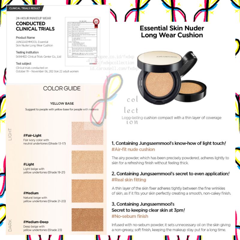 Jual JUNGSAEMMOOL Essential Skin Nuder Long Wear Cushion 14g (4 shades) Set / Cushion Only