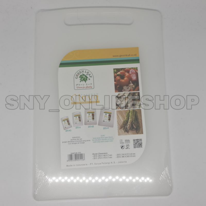 Jual Talenan Chopping Board Plastik Clava Greenleaf 2512 Shopee 