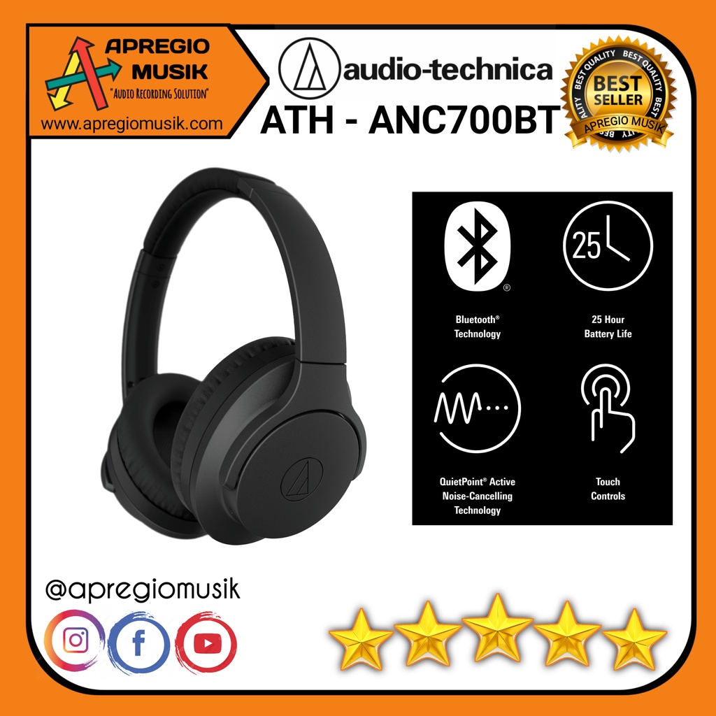 Jual Audio Technica ATH ANC700BT WIRELESS NOISE CANCELLING HEADPHONES
