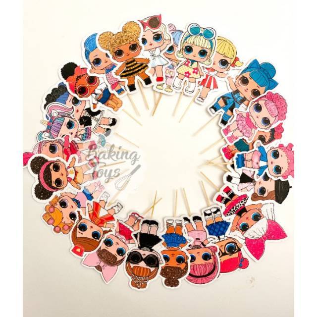 Jual Topper Cupcake Birthday / Hiasan Kue Ulang Tahun LoL Surprise