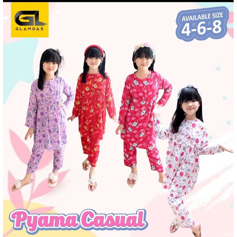Jual set rayon pyama by glamoas 4-8 tahun | Shopee Indonesia