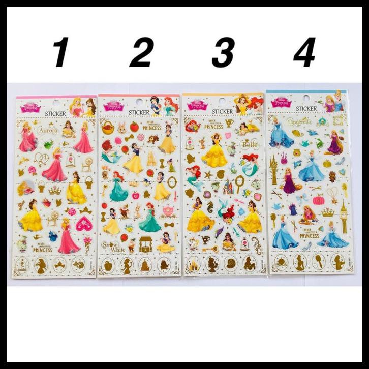 Jual Sticker Disney Princess Aurora Belle Ariel Snow White Cinderella ...