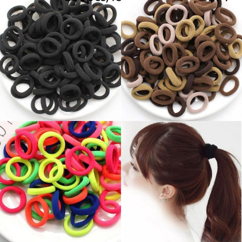 Jual 72PCS!! Ikat Rambut Donat Elastis 3.5cm Karet Rambut Wanita Anak ...