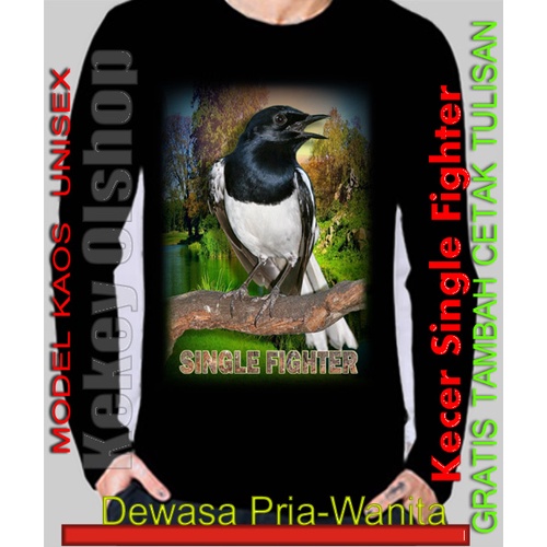 Jual Kaos Lengan Panjang Gambar Burung Kecer Ukuran Dewasa Gratis