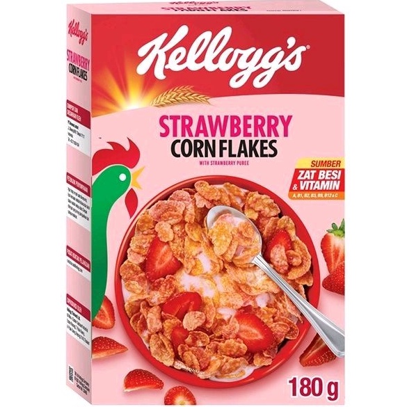 Jual Kelloggs Strawberry Corn Flakes Sereal Buah Strawberry dan Jagung ...