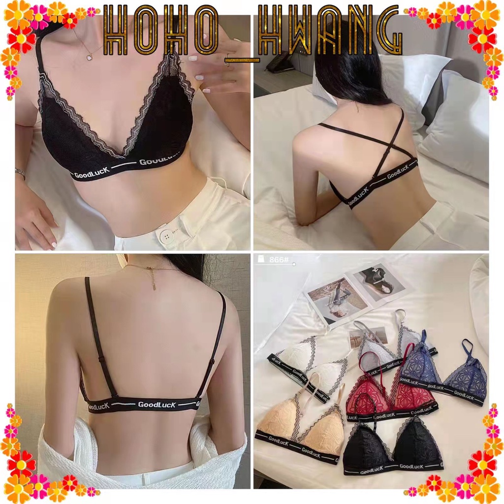 Jual Hoho Hwang B Fashion Bh Bralette Bra Wanita Bra Sexy Model Silang Tanpa Kawat Motif