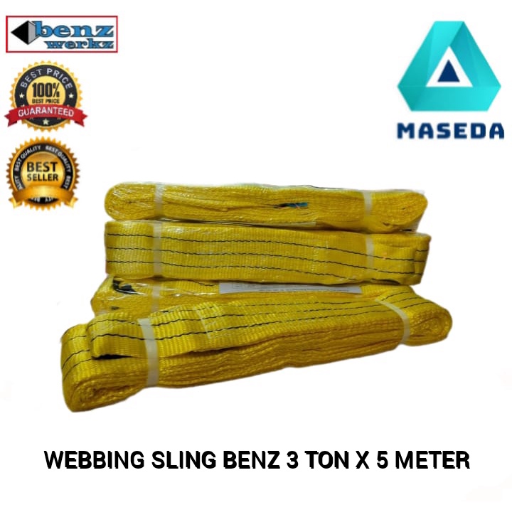 Jual Tali Sabuk Angkat Barang Webbing Sling Benz 3 Ton X 5 Meter