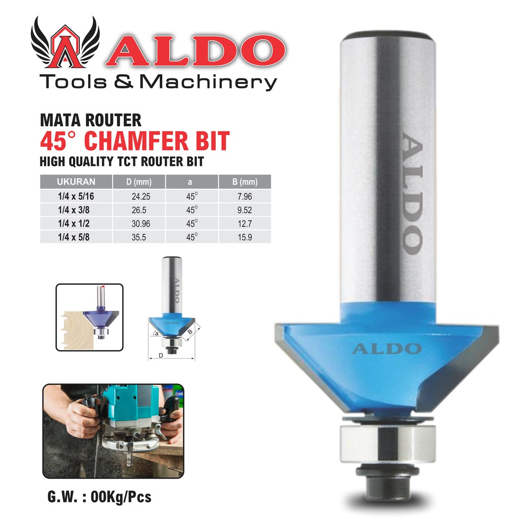 Jual Mata Router 45° Chamfer Bit | Shopee Indonesia