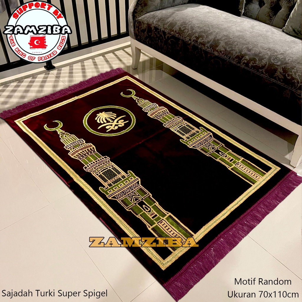 (ZAMZIBA SAJADAH) Sajadah Turki Turky Tebal Halus Terbaru perlengkapan Sholat Pakaian Muslim Sejadah