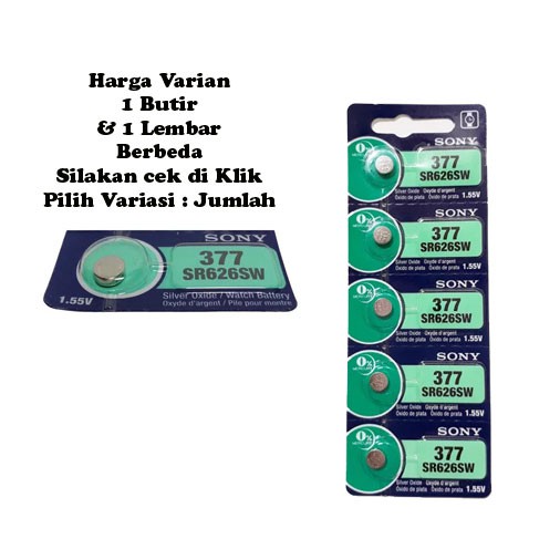 Jual Baterai Jam Tangan Sony Type Sr626sw 377 Battery 626 Batu Batre Sr