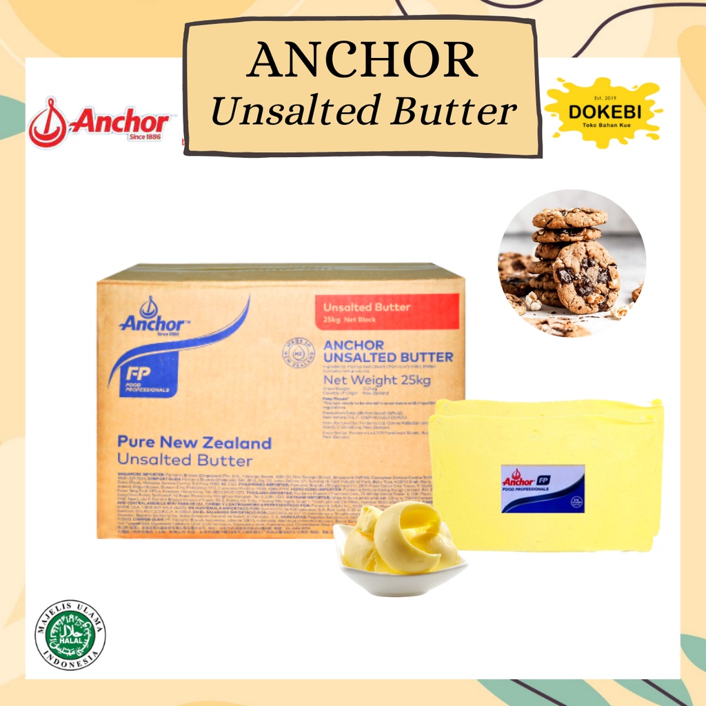 Jual Anchor Unsalted Butter - REPACK 1Kg - Pure New Zealand / Mentaga ...