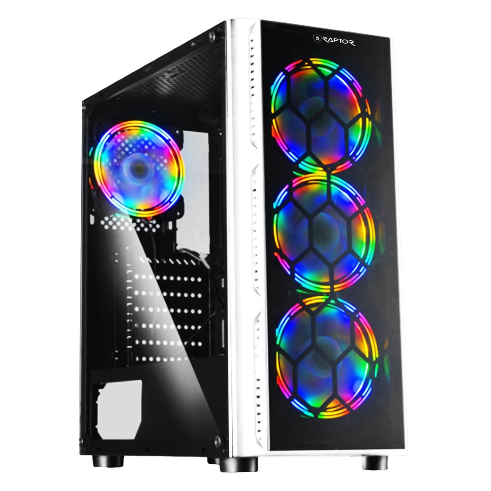 Jual Casing Gaming Raptor 1609 White - Casing Gaming Black Strike ...