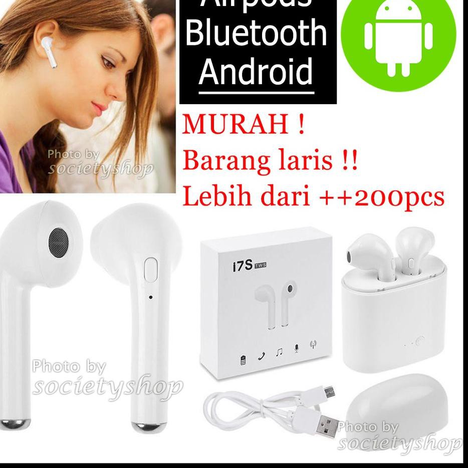 Wow Murah Meriah Airpods Android Wireless TWS i7s Earphone hp xiaomi oppo vivo samsung asus Handsf