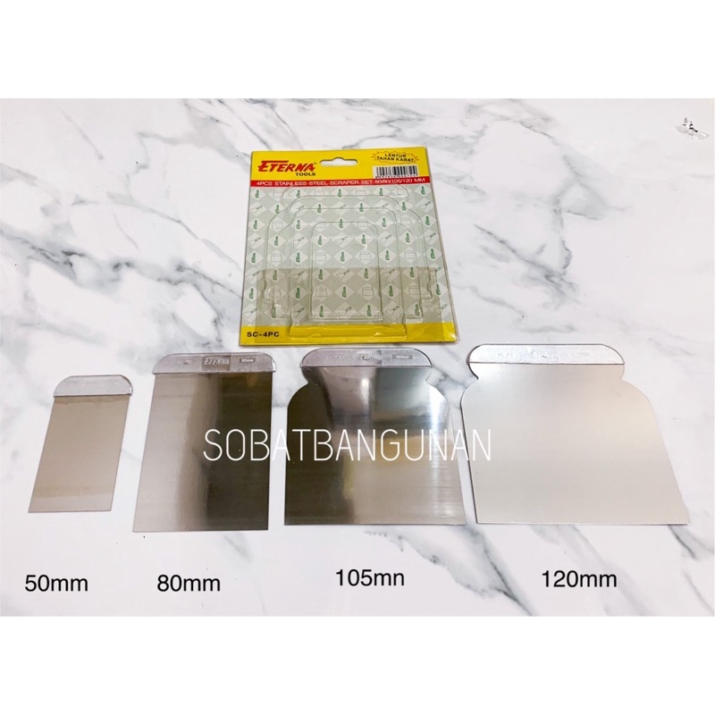Jual KAPI SET ETERNA 4 PCS / KAPI ETERNA / SCRAPER SET STAINLESS ETERNA ...