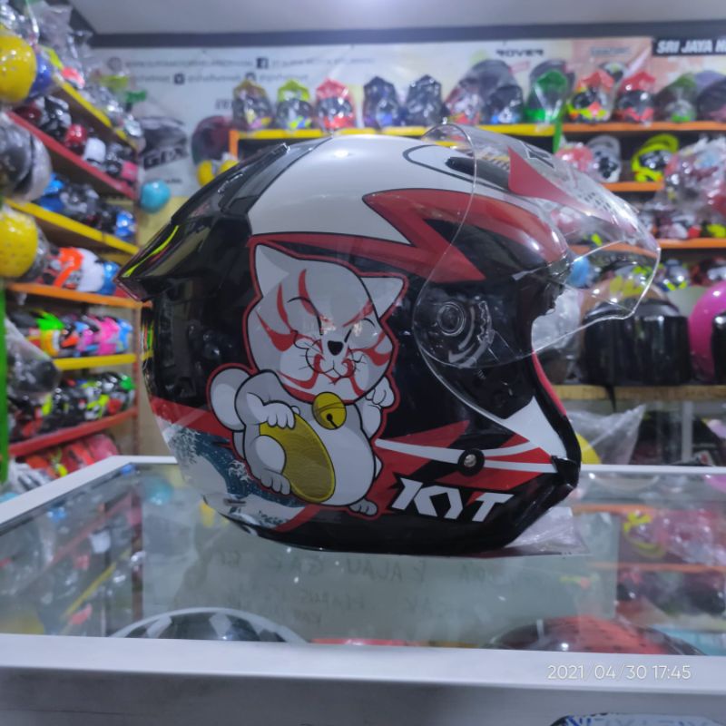 Jual HELM KYT COUPLE R10 KABUKI WHITE RED VS DJ MARU KABUKI WHITE/RED ORIGINAL Shopee Indonesia