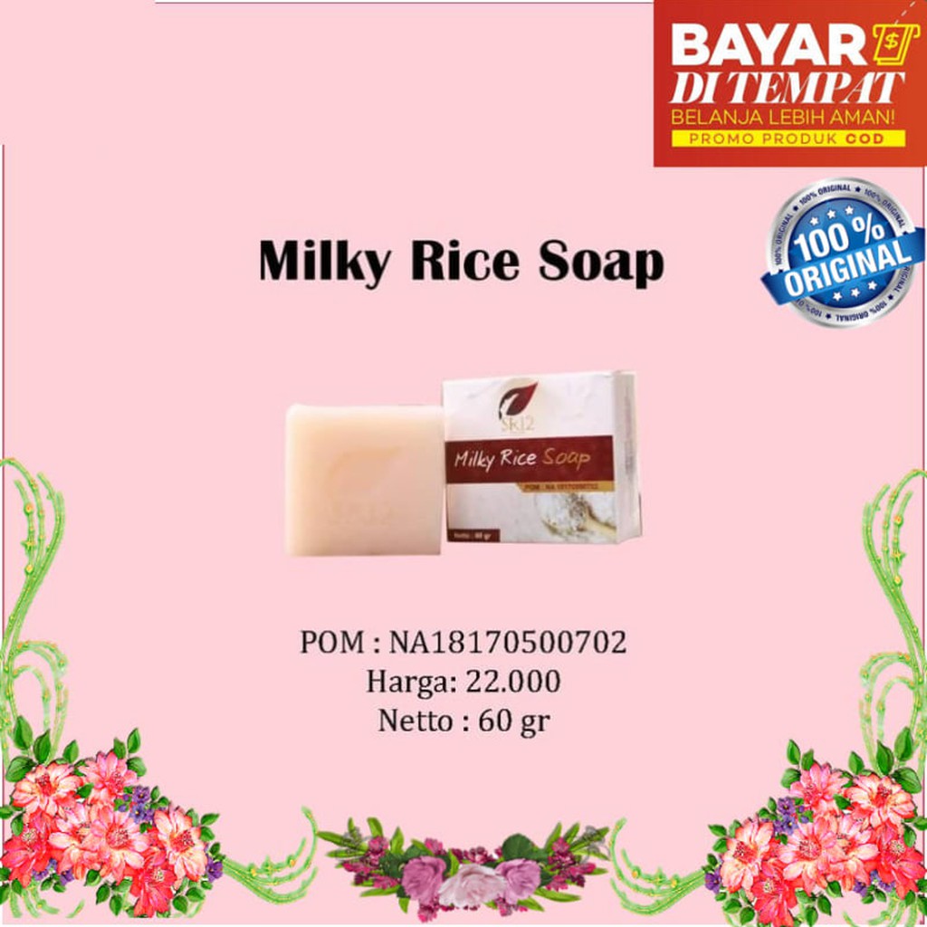 Jual MILKY RICE SOAP SR12 SABUN BERAS SUSU HERBAL PENCERAH WAJAH