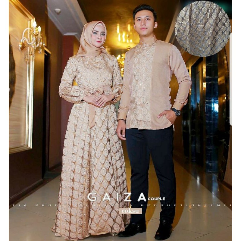 Jual Baju Couple Kondangan Kekinian Modern Kapel Pesta Keluarga Elegan Mewah Pasangan Muslim