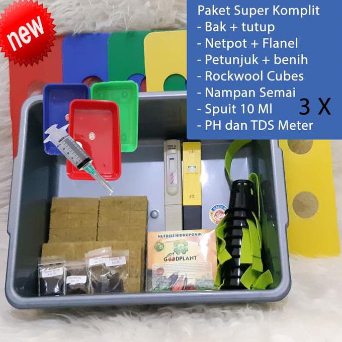 Jual Produk Ready Paket Sistem Hidroponik Starter Kit 3 Set Cubes Ph ...