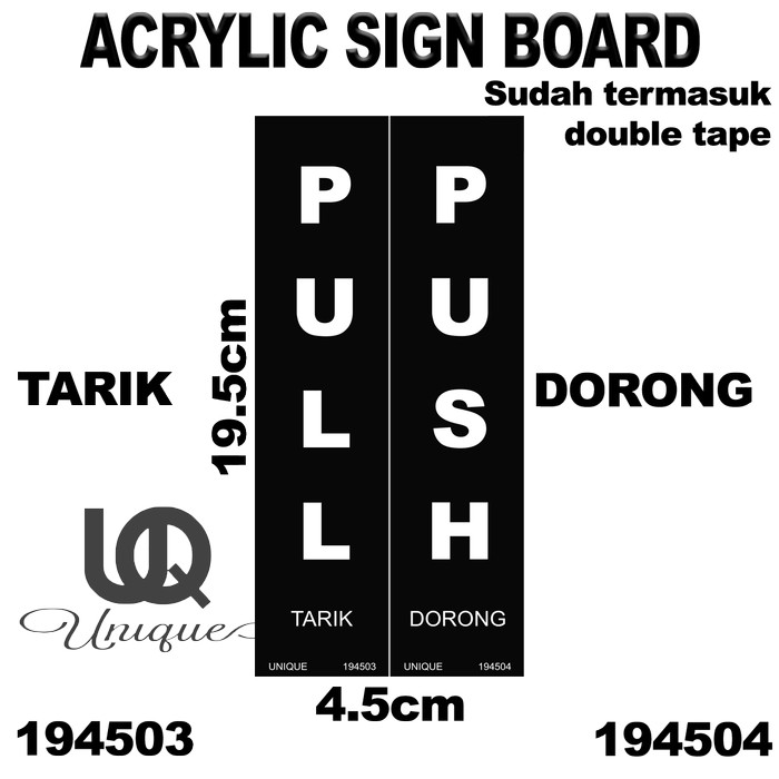 Jual Akrilik Sign Board Pintu Tarik Dorong Papan Tanda Pull Push Acrylic Shopee Indonesia