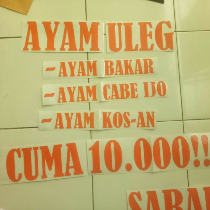 Jual Stiker Cutting Tulisan Dagang untuk Etalase dan Gerobak | Shopee ...