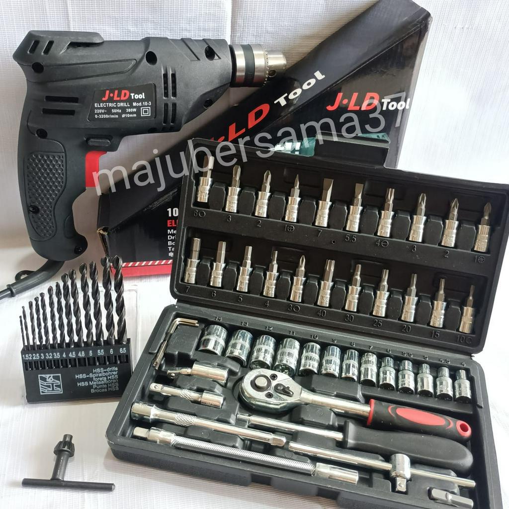 Jual Vr..!! paket mesin bor listrik jld j10-3 mata bor set 13pc mata ...