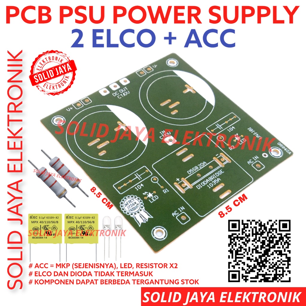 Jual PCB PSU 2 ELCO CAPASITOR KAPASITOR ELKO 2ELCO 2ELKO POWER SUPLY