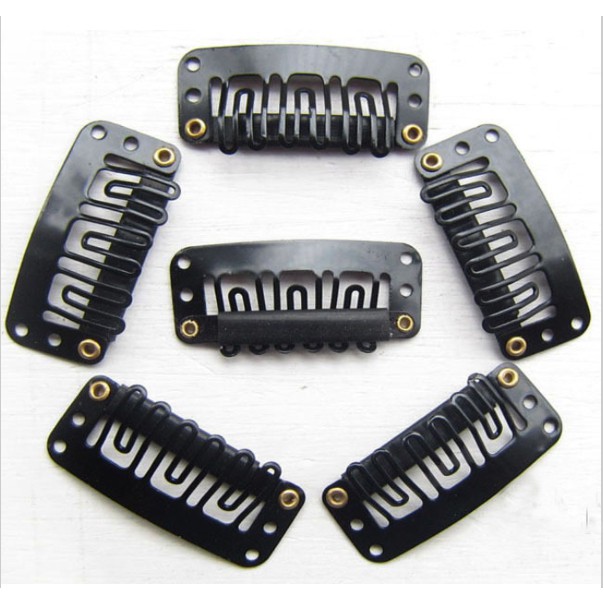 Jual Clip On Hair Extension U Shape Metal Clips Snap Comb Invisible Pin ...