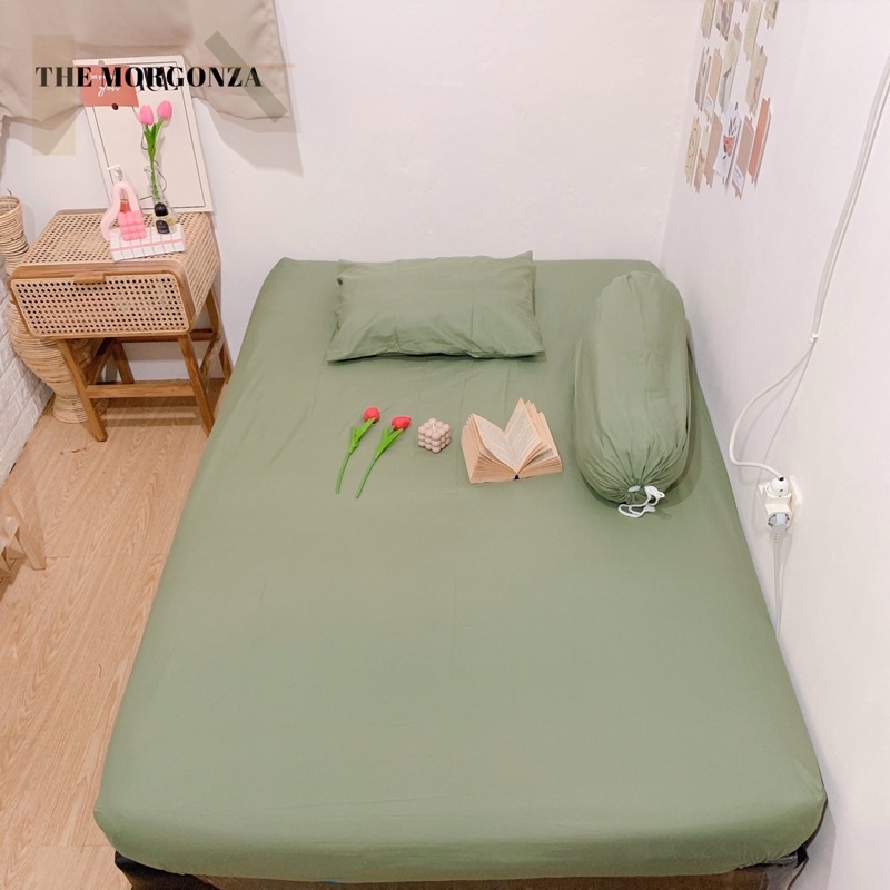 Jual [Themorgonza] ♥ SAGE GREEN PLAIN BEDSHEETS AESTHETIC (90/100