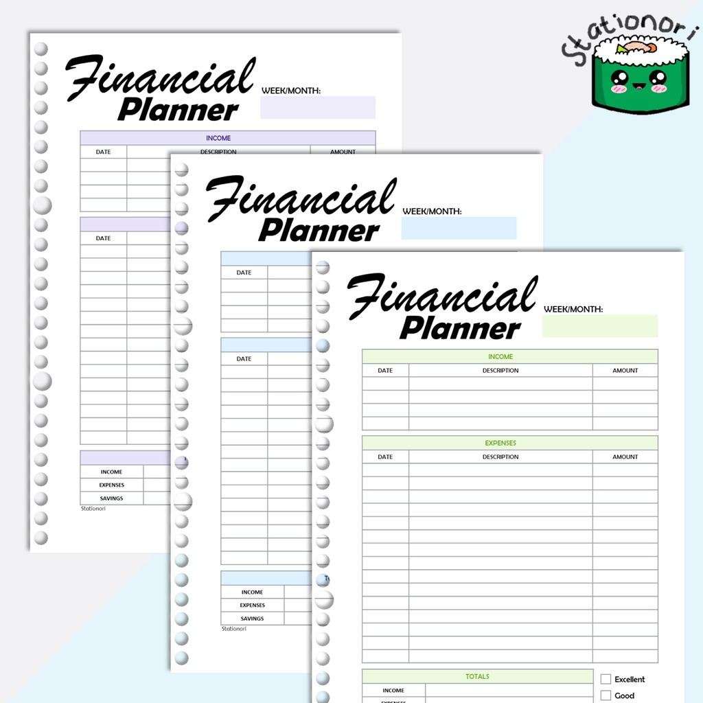 Jual Financial Planner / Planner Keuangan (Isi Binder Planner B5 & A5