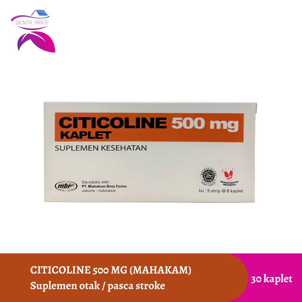 Jual Citicoline 500 Mg Box 30 Kaplet Mahakam Suplemen Otak Pasca Stroke Shopee Indonesia