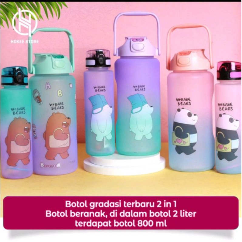Jual SET BOTOL VIRAL GRADASI BERANAK ( DAPAT 2 BOTOL VIRAL ) Ready ...