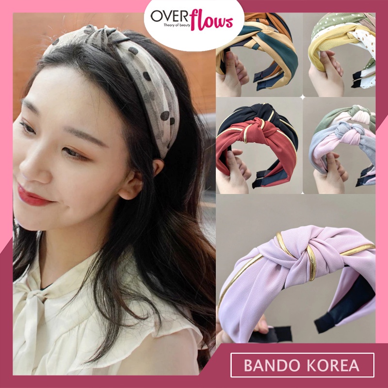 Jual OVERFLOWS.ID Bando Elegant Bandana Wanita Twist 2 Warna Bandana