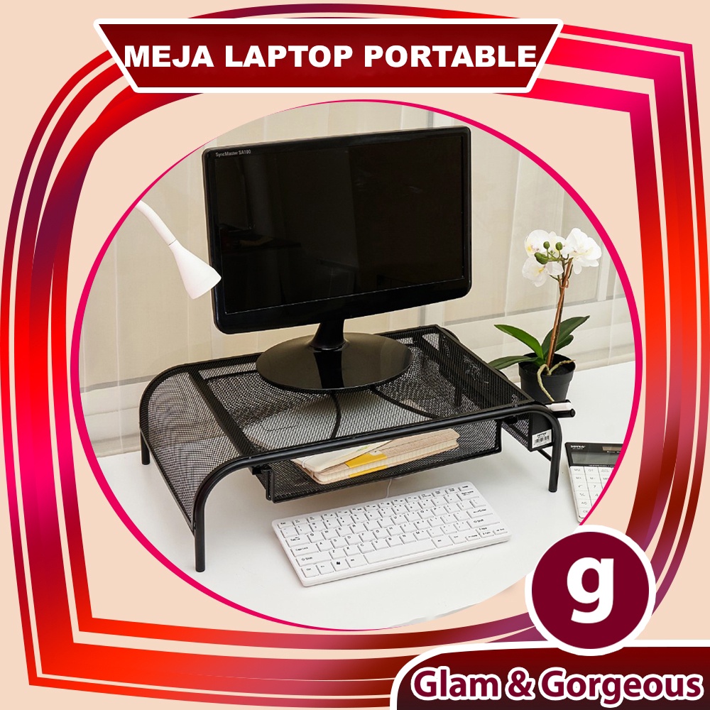 Jual Meja Laptop Portable Rak Minimalis Logam Dekstop Penyimpanan RM011 ...