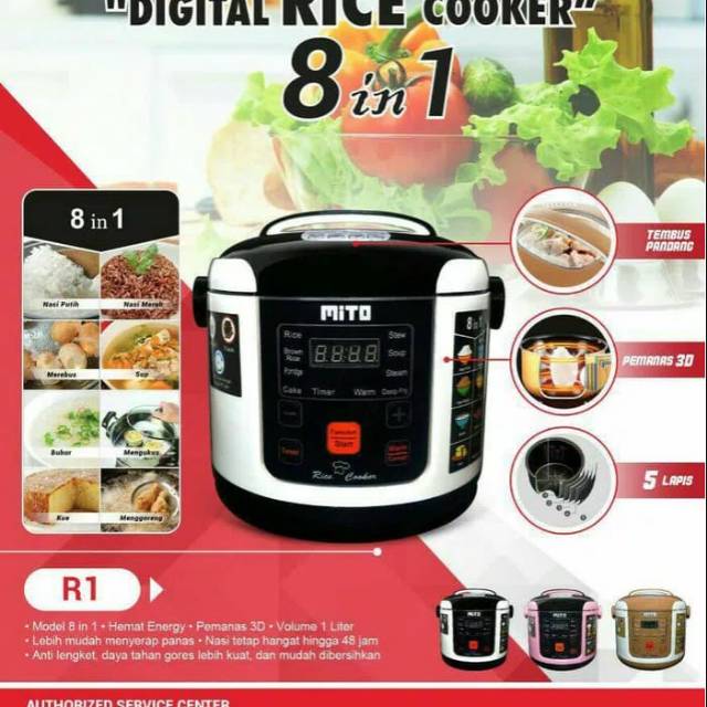 Jual Rice cooker Mito 1L 8in1 R1 /magic com mito Shopee Indonesia