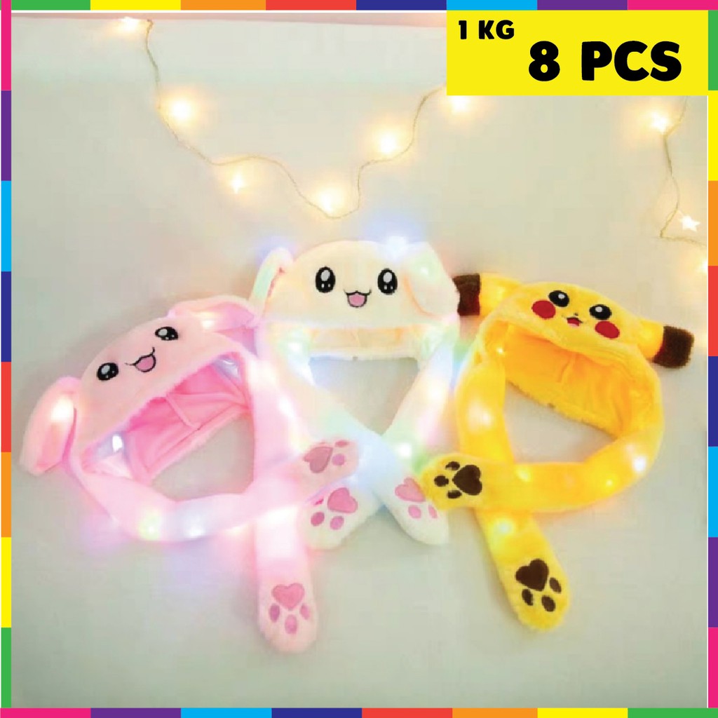 Jual [1KG 8PCS] Topi LED Model Telinga Karakter LED Bergerak untuk ...