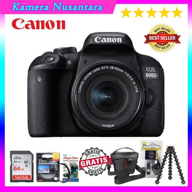 Jual CANON EOS 800D KIT 18-55MM IS STM WIFI ORIGINAL / 800D - PAKET ...