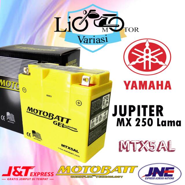 Jual Aki Motor Yamaha Jupiter MX 250 Lama Motobatt MTX5AL aki kering