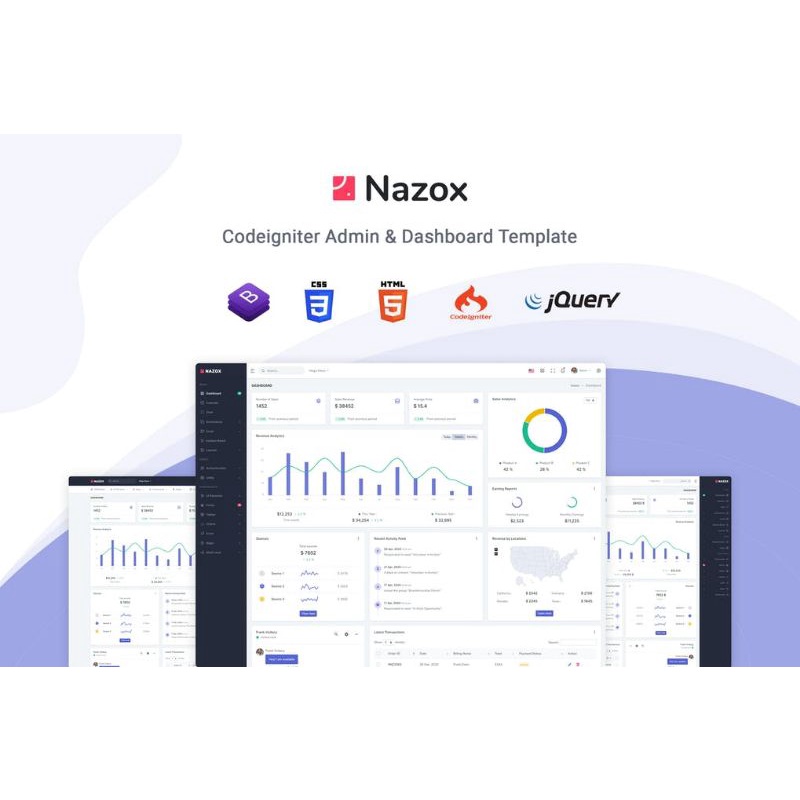 Jual Nazox - CodeIgniter Admin & Dashboard Template | Shopee Indonesia