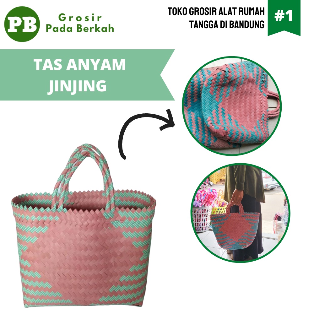 Jual Tas Belanja Pasar Anyaman Plastik Tas Anyaman Plastik Lurik Tas Anyaman Plastik Premium 7892