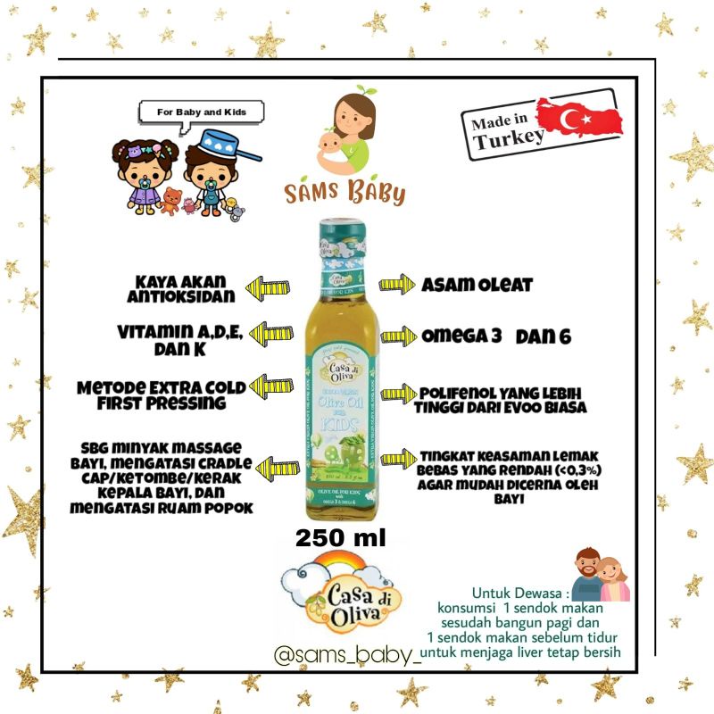 Jual EVOO Casa Di Olivia For Kids 250ml / Extra Virgin Olive Oils untuk