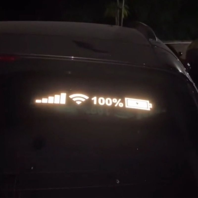 Jual CUTTING STICKER MOBIL REFLEKTIF NYALA STIKER LOGO BATERAI WIFI ...