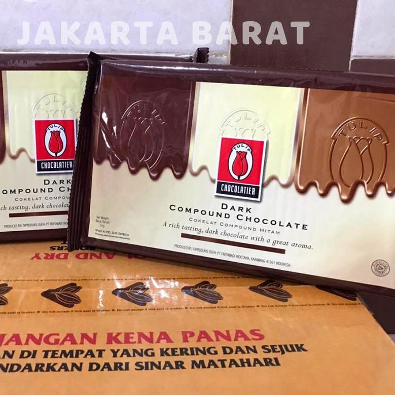 Jual Update Coklat Tulip Dark Chocolate Compound Cokelat Batang 1 Kg ...