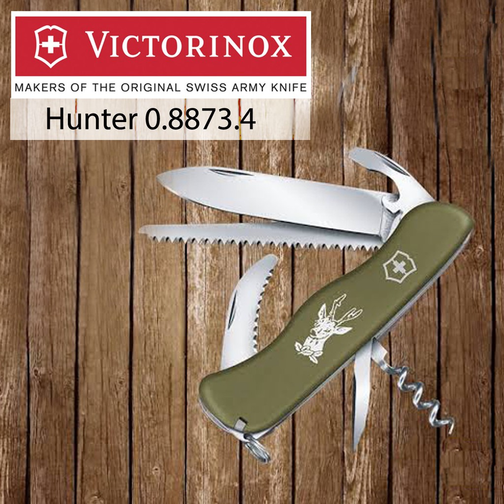 Jual Victorinox Hunter OD 0.8873.4 Hijau Pisau Lipat SAK Swiss