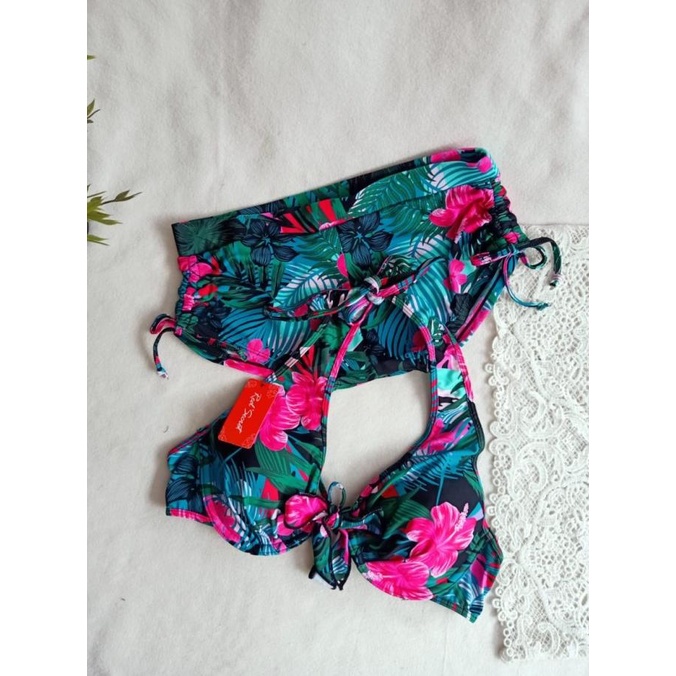 Jual Pakaian Renang Wanita 13 Bikini Pantai Sexy Motif Kembang Sepatu